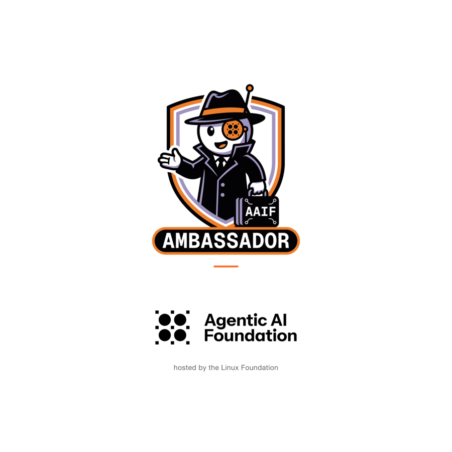 AAIF Ambassador badge — Agentic AI Foundation, hosted by the Linux Foundation