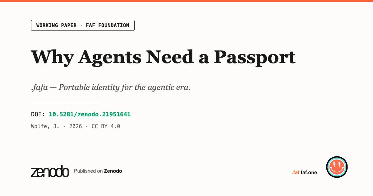 Why Agents Need a Passport — .fafa portable identity for the agentic era.