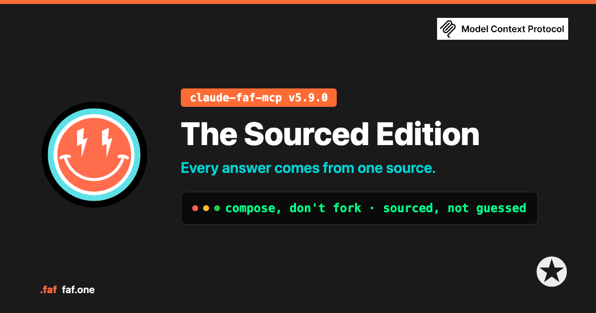 claude-faf-mcp v5.9.0 — The Sourced Edition
