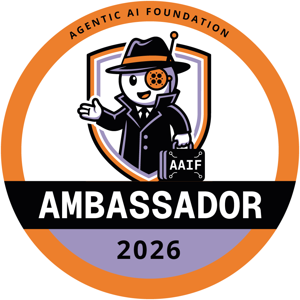 AAIF Ambassador badge 2026 — Agentic AI Foundation, hosted by the Linux Foundation